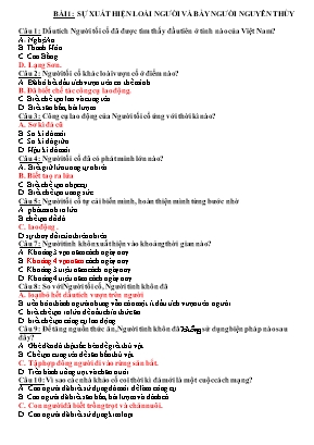 550 Câu hỏi trắc nghiệm Lịch sử lớp 10 cả năm (Có đáp án)